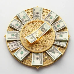 magic mandala attracting money, photorealism, hyper realism, octane render, hyper detailed, canon eos r 3, f / 1. 4, iso 2 0 0, 1 / 1 6 0 s, medium shot, 8 k, raw, unedited, in - frame,