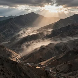 arid winds blow across the mountains