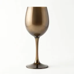 bronze wine glass, 8k product photo, isolated on a pure white background, centered, entire object in frame, sharp focus, soft studio lighting