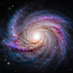 the galactic center, digital art, 4 k, colorful,