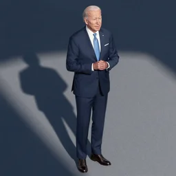 Joe Biden casts a long shadow, by Greg Rutkowski and Dave McKean blue color palette