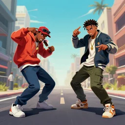 rap battle, hip hop, digital art, outrun, trending on Artstation, professional artist, detailed, 4k