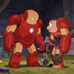 the iron giant putting himself back together, cartoon, screenshot from movie