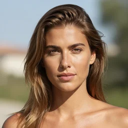 an award winning outdoors portrait photo of a silky hair tanned greek aoc smug 1 7 0 0 s dirty caribbean italian olive tanned young pirate woman with black silk hair, slightly big nose defined jaw, very beautiful, smug face, blue eyes, wearing a vest and short coat, sunset, movie color graded
