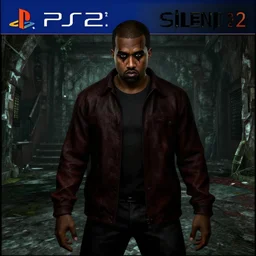 game screenshot of kanye west inside silent hill 2, ps2 graphics