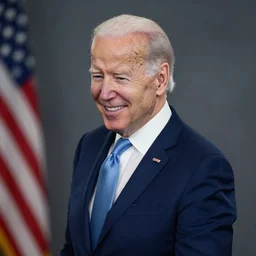 portrait of joe biden, smiling down from above turning barely away, artstation winner by victo ngai, kilian eng and by jake parker vibrant colors, winning - award masterpiece, fantastically gaudy, aesthetic octane render, 8 k hd resolution