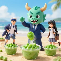 4 5 mm 1 9 8 7 cooking food photography of an corporate mascot at a beach summoning an anime demon mushy peas aspic girl, photography by tyler mitchell johfra bosschart