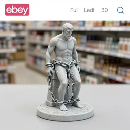 Image on the store website, eBay, Full body, 80mm resin figure model of a slaves chained to a stone wall.