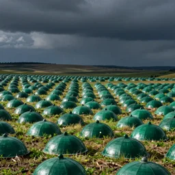 sparse field covered in emerald domes by caspar david friedrich