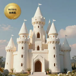 a portrait of a marshmallow castle, fantasy artwork, cinematic, detailed, raytracing, hdr, realistic, beautiful, award winning, stunning