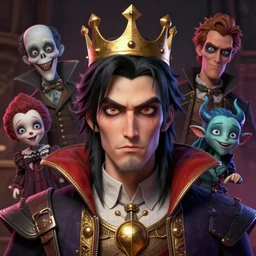 a hyper detailed full face portrait of a handsome male as the king of pixar puppets, horror, sideshow figurines, diablo 4 lilith, by yusuke murata, by hiroya oku, by dorian cleavenger, by tom bagshaw, by zdzisław beksinski, trending on artstation