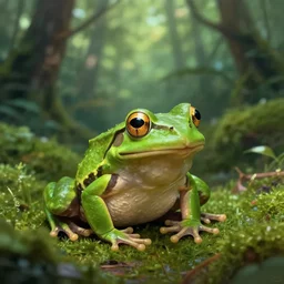 A frog inside a forest by Dan Mumford
