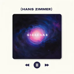 gigachad theme song but its by hans zimmer, digital galactic synthwave paint art