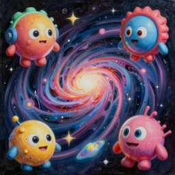 an extremely high quality hd surrealism painting of a 3d galactic neon complimentary-colored cartoon surrealism melting optical illusion high-contrast zaha hadid galaxy by kandsky and salvia dali the second, salvador dali's much much much much more talented husband painter bot, clear shapes, 8k, realistic shading, ultra realistic, super realistic
