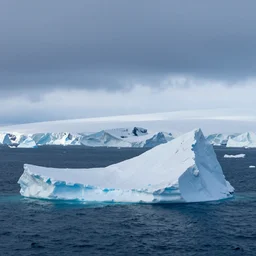 arctic, snowy landscape, ocean, icebergs, wallpaper, digital art