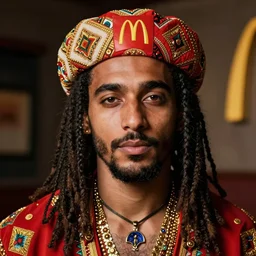A Moroccan McDonalds raver, portrait, by Jamel Shabazz, David Bailey, Derek Ridgers