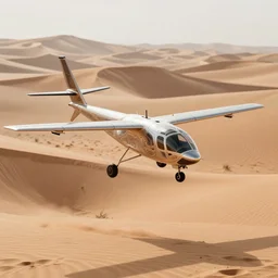 a flying ornithopter in the desert surrounded by sand dunes, greg rutkowski, 8 k, shallow depth of field, intricate detail, concept art,