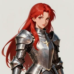 girl in knight armor , long hair , red hair , portrait , made by Stanley Artgerm Lau, WLOP, Rossdraws, James Jean, Andrei Riabovitchev, Marc Simonetti, Yoshitaka Amano, ArtStation, CGSociety