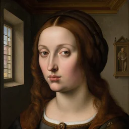 a highly detailed portrait of a beautiful  face woman  that have rat face on a old room , el bosco style, brueghel,