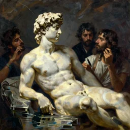 bathed in light, by jacques - louis david, by greg rutkowski, by zdzisław beksinski, by josep tapiro baro, trending on artstation, featured on pixiv, masterpiece, oil on canvas, cinematic composition, dynamic beautiful lighting,