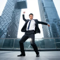businessman dancing cctv