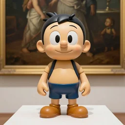1 9 6 0 s weirdo cartoon sculpture toy on display photoshoot, 4 k, hyper realistic, natural, highly detailed, digital illustration, trending in artstation, classical painting, smooth, sharp focus art by jeff koons