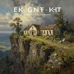an abandoned school on the edge of a cliff, as an oil painted book cover illustration, dnd environment, cottagecore, concept art, readability, extremely detailed, sharp focus, art by brothers hildebrandt