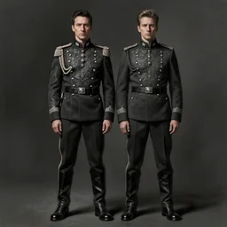 portrait of both john oliver and adam driver standing together looking stoic, full body, military uniform, fantasy, intricate, elegant, beautiful, highly detailed, charcoal, centered, dark, smokey, digital painting, artstation, concept art, smooth, sharp focus, illustration, art by artgerm and greg rutkowski and alphonse mucha