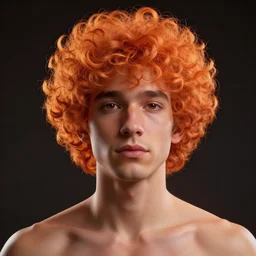 glowwave portrait of curly orange hair man, au naturel, hyper detailed, digital art, trending in artstation, cinematic lighting, studio quality, smooth render, unreal engine 5 rendered, octane rendered, art style by pixar dreamworks disney riot games and rockstar games.