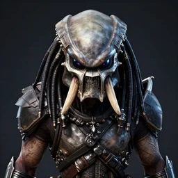 frontal view. bifurcated jaw. tusks on helmet. artstation greg rutkowski, functionals. octane render, unreal engine 6, epic game graphics, the predator. respawn, cyberpunk, conceptual art, ray tracing
