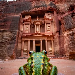 A beautiful frog perspective photograph looking up at the lost city of petra between canyon cliffs with white flames illuminating the ruins of forgotten souls, by Raphael Lacoste and Martin Johnson Heade and Marc Simonetti, atmospheric, low angle, cinematic, intricate, ultra detailed, featured on artstation