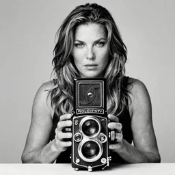 photo of Caitlyn Jenner by Diane Arbus, black and white, high contrast, Rolleiflex, 55mm f/4 lens