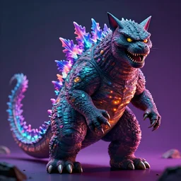 photorealistic godzilla cat. hyperdetailed photorealism, 1 0 8 megapixels, amazing depth, glowing rich colors, powerful imagery, psychedelic overtones, 3 d finalrender, 3 d shading, cinematic lighting, artstation concept art