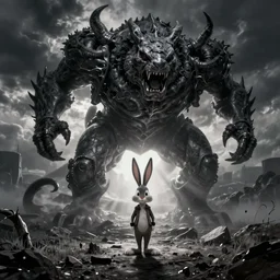 Bugs Bunny as a dark souls boss by zdzisław beksiński