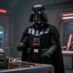 film still of Darth Vader working as a janitor in the new Star Wars movie, 4k