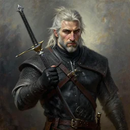 the portrait of blacksmith, fantasy, witcher, very detailed oil painting, masterpiece, 8 k