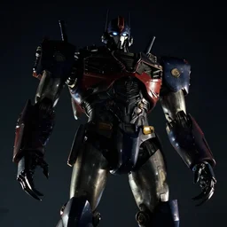 giant robot at night, claws, humanoid, face, horror movie, stark light, dramatic lighting