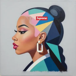 Supreme x Nicki Minaj Profile Picture by Sachin Teng, asymmetrical, Organic Painting , Matte Painting,  geometric shapes, hard edges, graffiti, street art,:2 by Sachin Teng:4