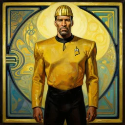 art deco painting of commander worf