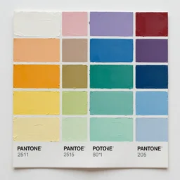 a pantone colour chart painted in 3 d impasto relief