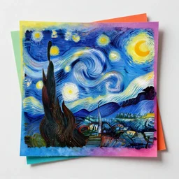 colorful scratch paper, starry night, Scratch paper art, 8k, digital art station