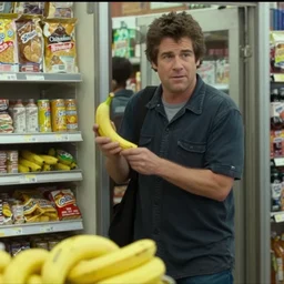 cctv footage of Micheal Cera robbing a store with a banana