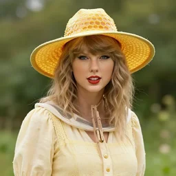 portrait of taylor swift as a beekeeper wearing a honeycomb hat and dress, ismail inceoglu, artstation