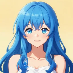 Beautiful girl, blue hair, symmetrically, smiling, pixiv, trends artstation, artist WLOP artstation, artist Mam BA artstation