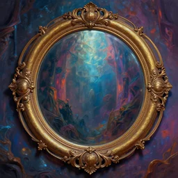 a spell binding mirror, epic mystical background by Keith Thompson and Christopher Bretz, highly detailed, digital painting, HDRI, vivid colors, high contrast, 8k resolution, intricate, photorealistic, smooth