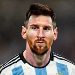 facial official portrait of the emperor of argentine, lionel messi, 1 9 4 5, oil on canvas by william sidney mount