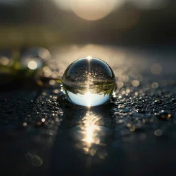 “ a world of dew drops, reflections of screaming people, dramatic backlit lighting, incredible reflections, macro bokeh ”