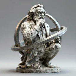 A Statue of Karl Marx pondering his Orb, Octane render, 8k, surface blemishes