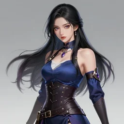 the portrait of chaotic neutral semi - colorful female rogue assassin as unimaginably beautiful, gorgeous, elegant, young woman, an ultrafine hyperdetailed illustration by kim jung gi, irakli nadar, intricate linework, bright colors, octopath traveler, final fantasy, unreal engine 5 highly rendered, global illumination, radiant light, detailed and intricate environment