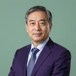 corporate portrait, senior sales director, purple green color scheme, professional studio lighting, hyperreal detailed lifelike facial features, corporate portraiture, headshot,